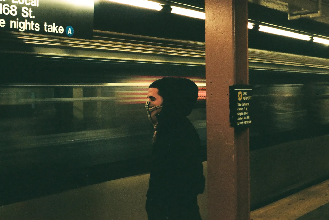 man in a subway
